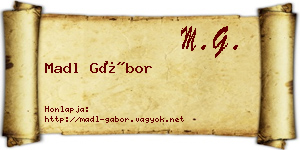 Madl Gábor névjegykártya