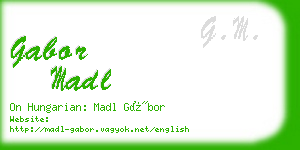 gabor madl business card